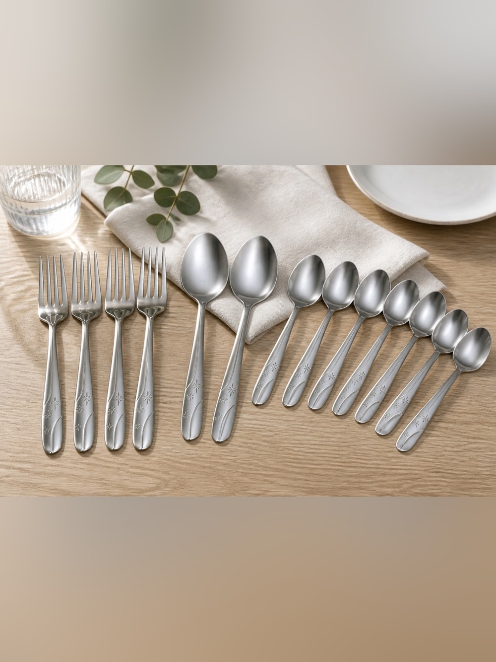 Lot of 13 Thor Stainless Steel Flatware Starlet Atomic Silverware Spoons & Fork